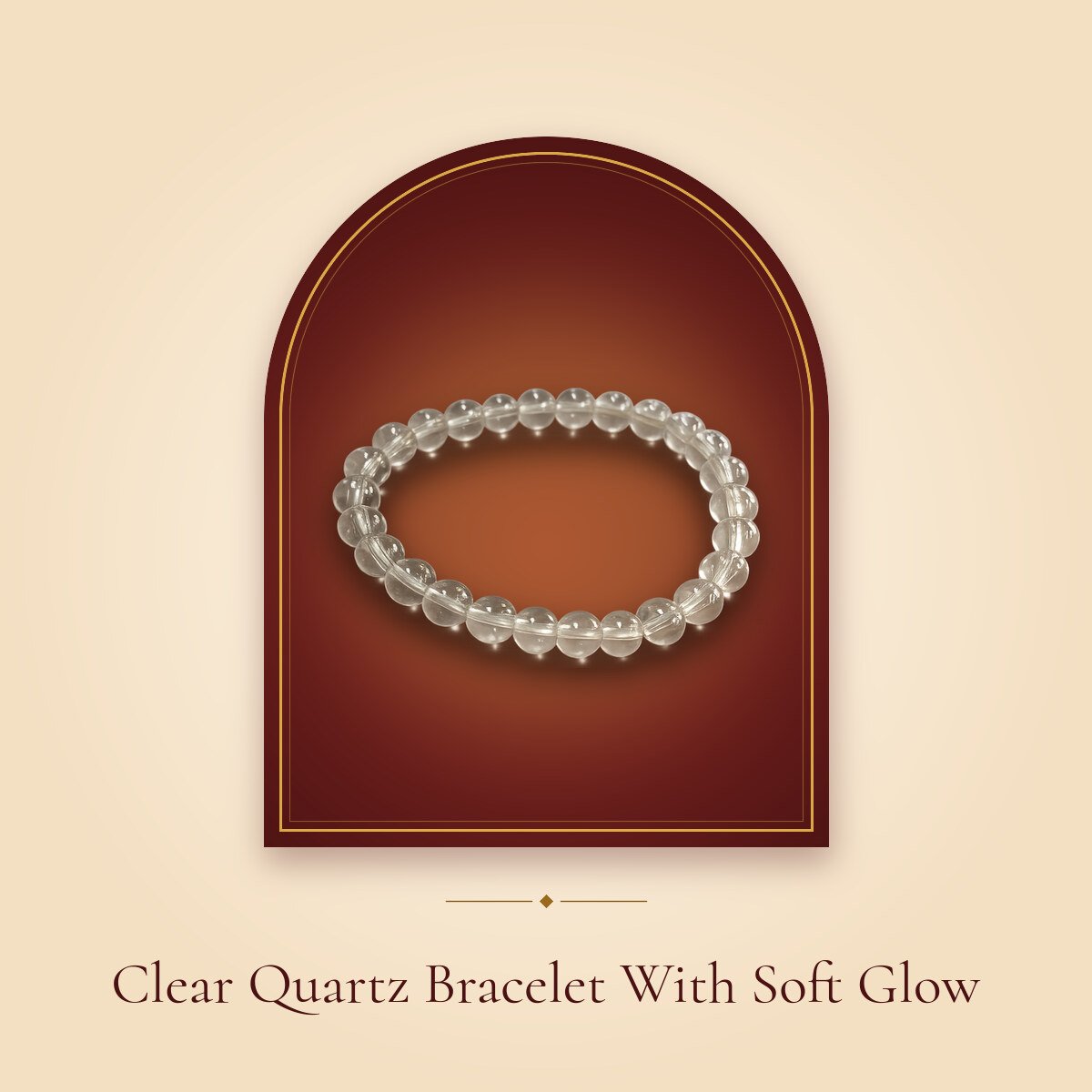 Clear Quartz Bracelet With Soft Glow – shown in a temple arch