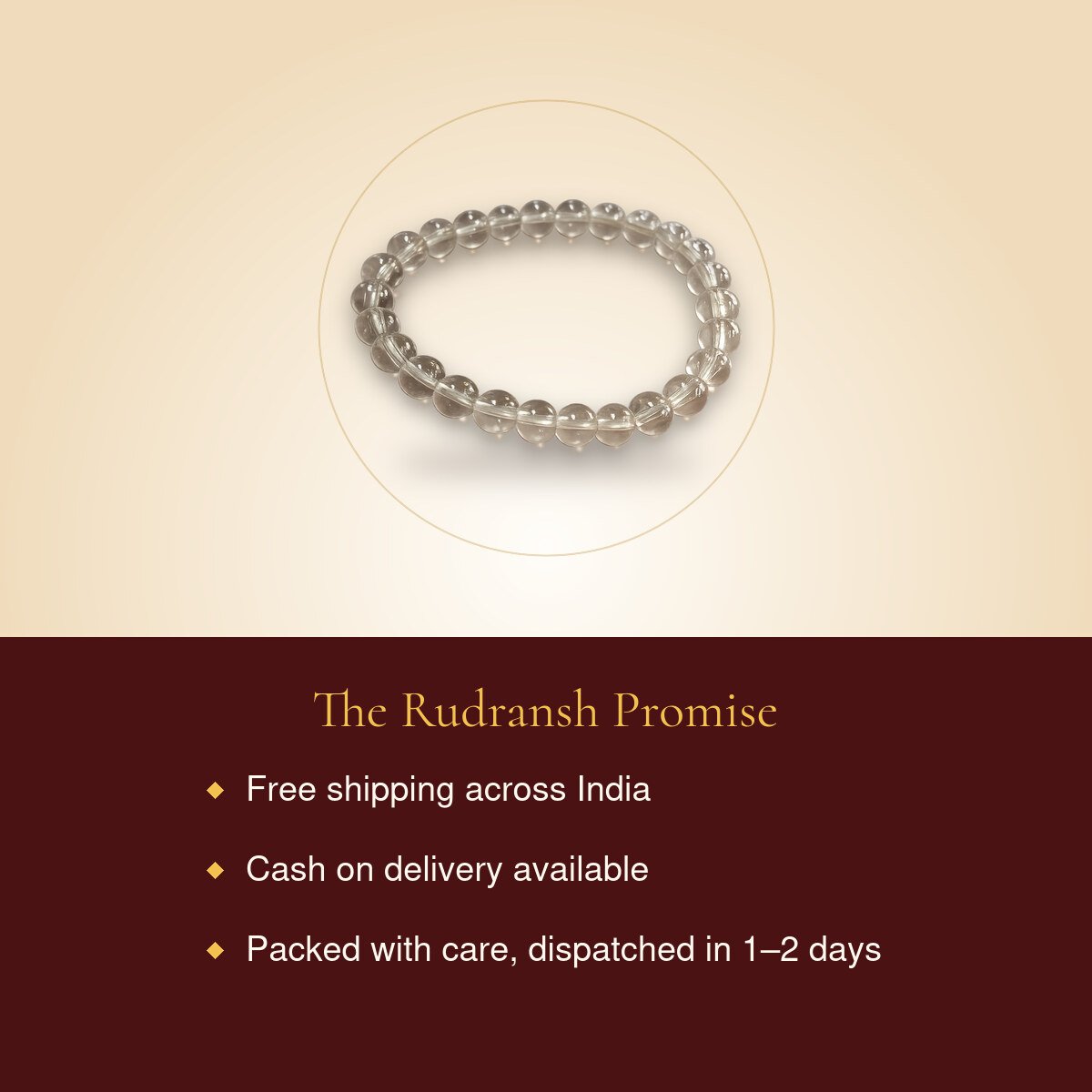 Clear Quartz Bracelet With Soft Glow – free shipping, cash on delivery