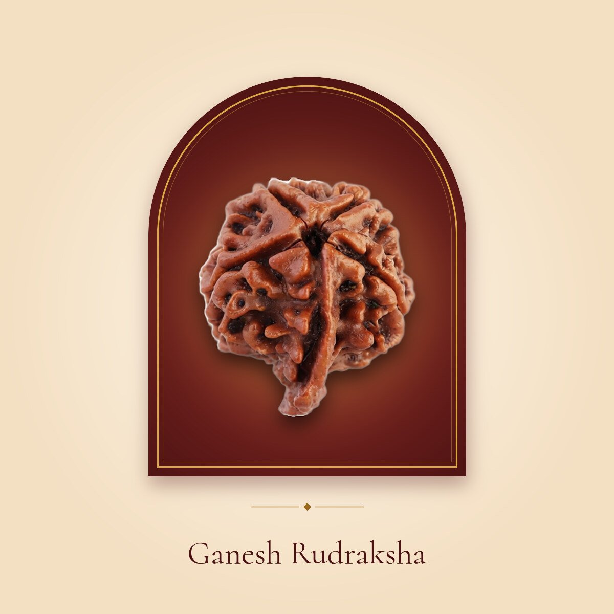 Ganesh Rudraksha – shown in a temple arch