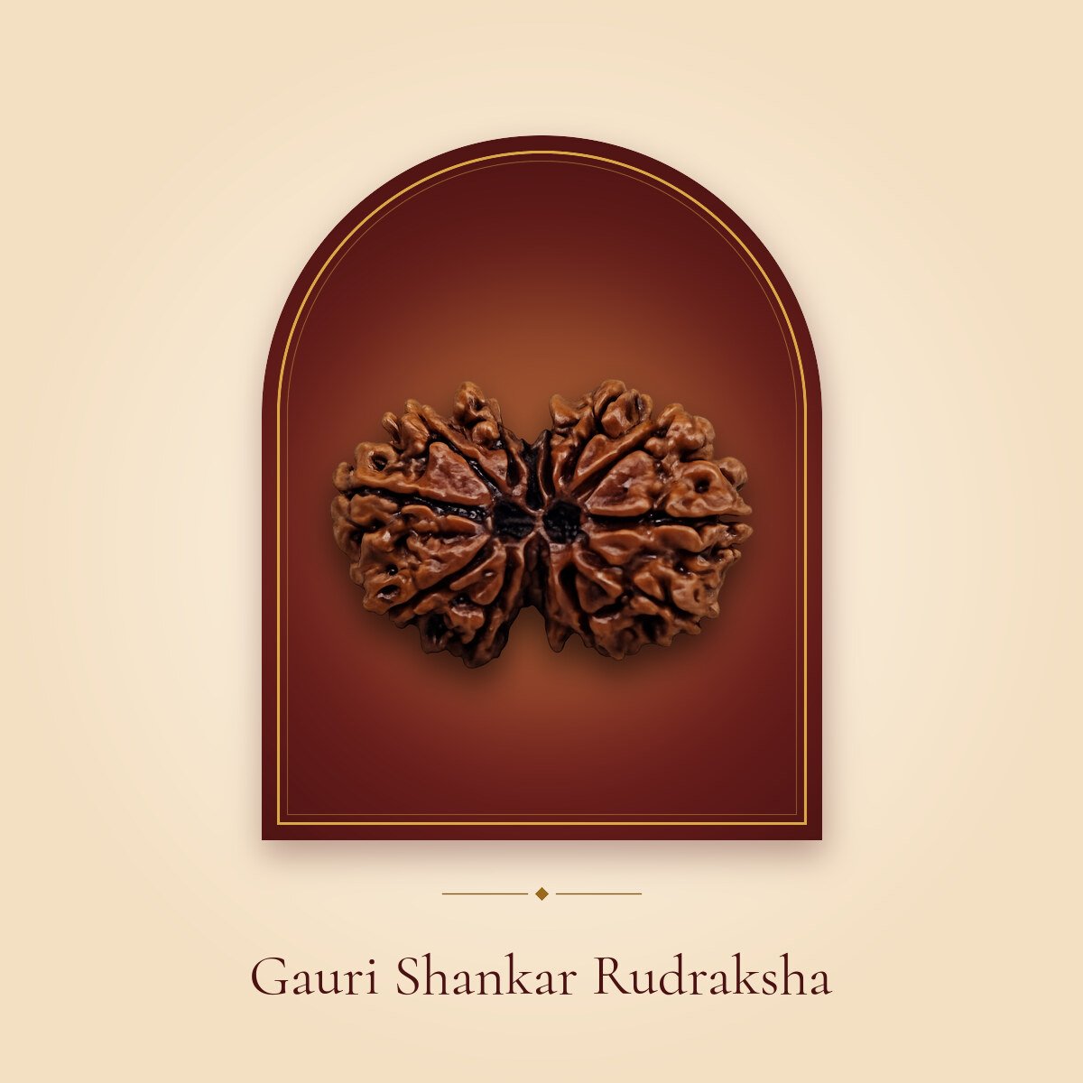 Gauri Shankar Rudraksha – shown in a temple arch