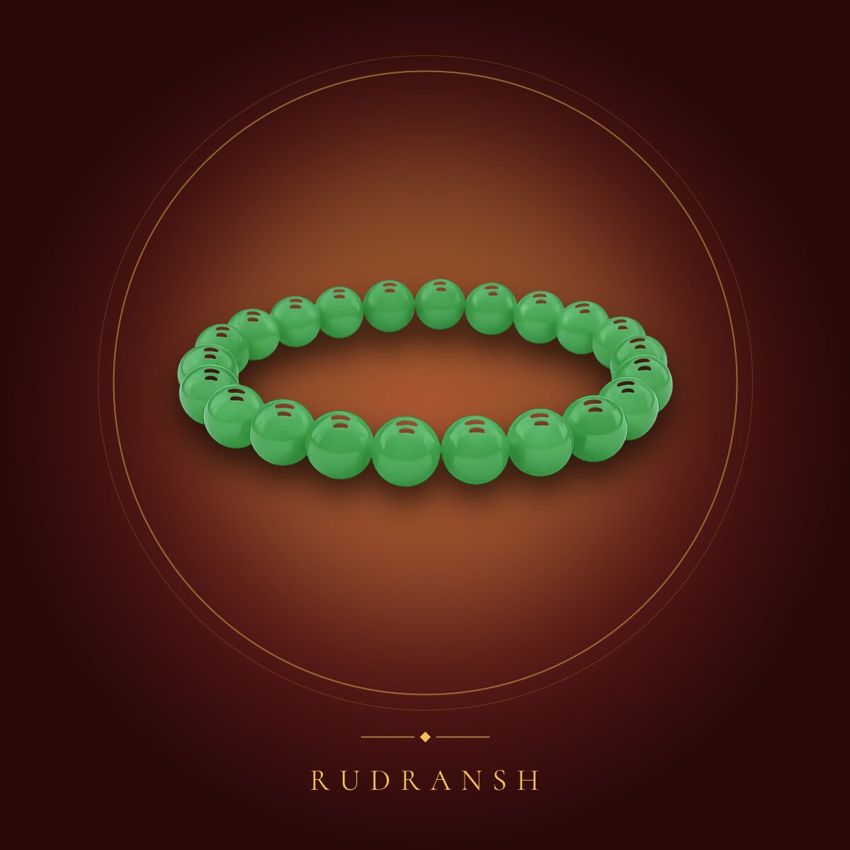 Green Aventurine Bracelet Elastic – shown on a maroon backdrop