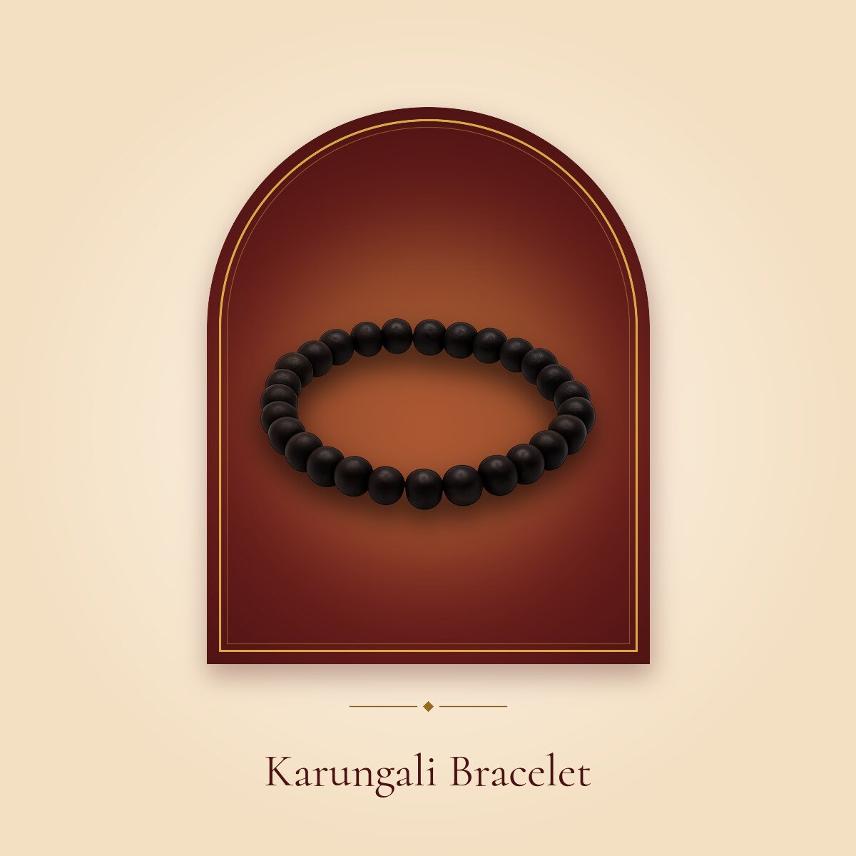 Karungali Bracelet – shown in a temple arch
