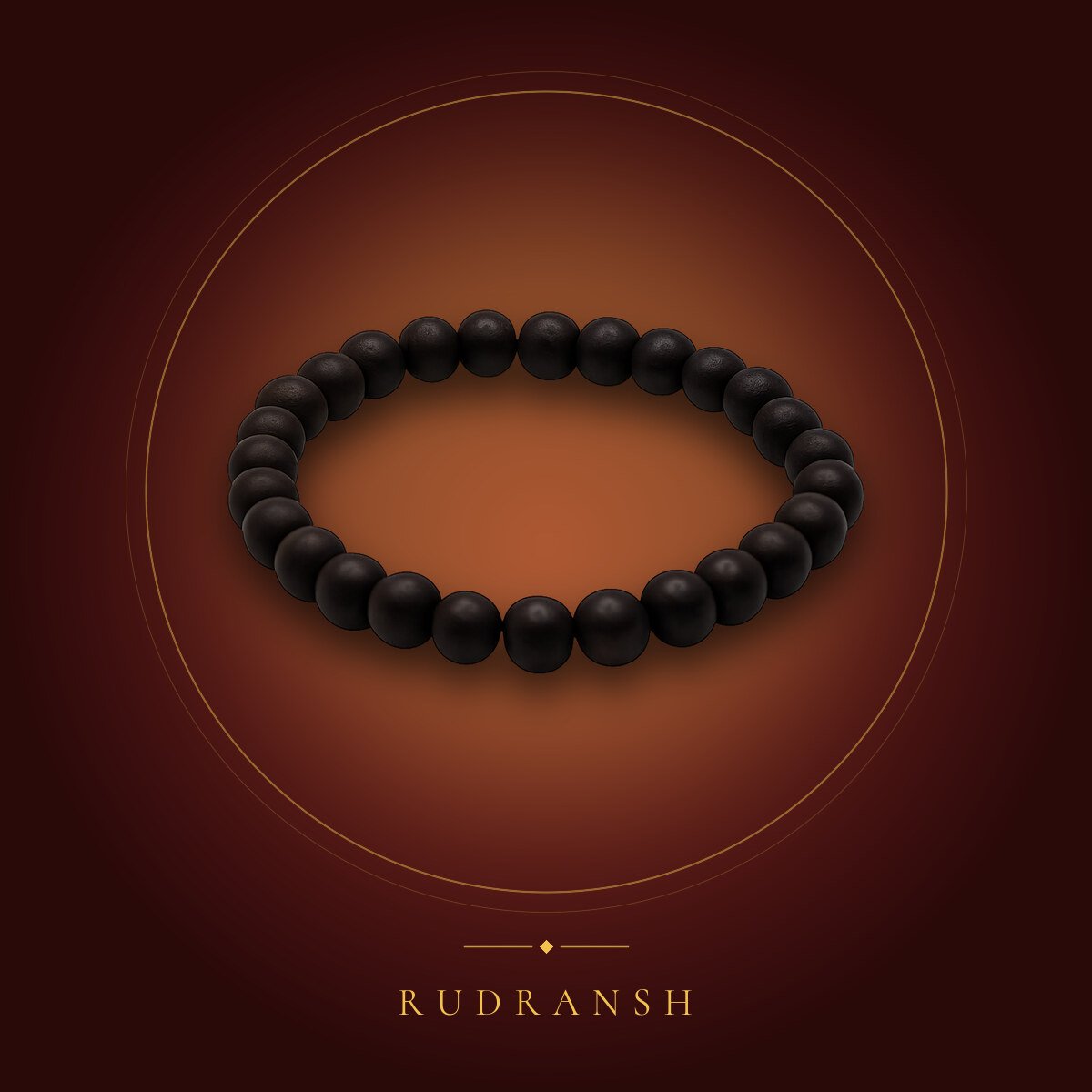 Karungali Bracelet – shown on a maroon backdrop