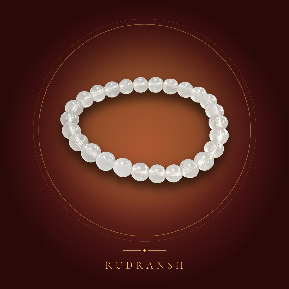 Milky Moonstone Beaded Bracelet – shown on a maroon backdrop