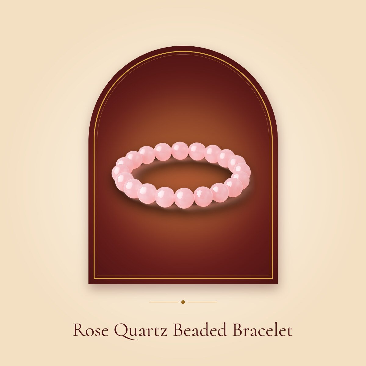 Rose Quartz Beaded Bracelet – shown in a temple arch