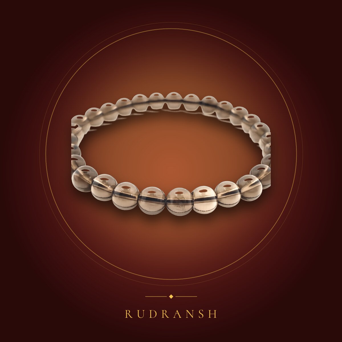 Smoky Quartz Bracelet – shown on a maroon backdrop
