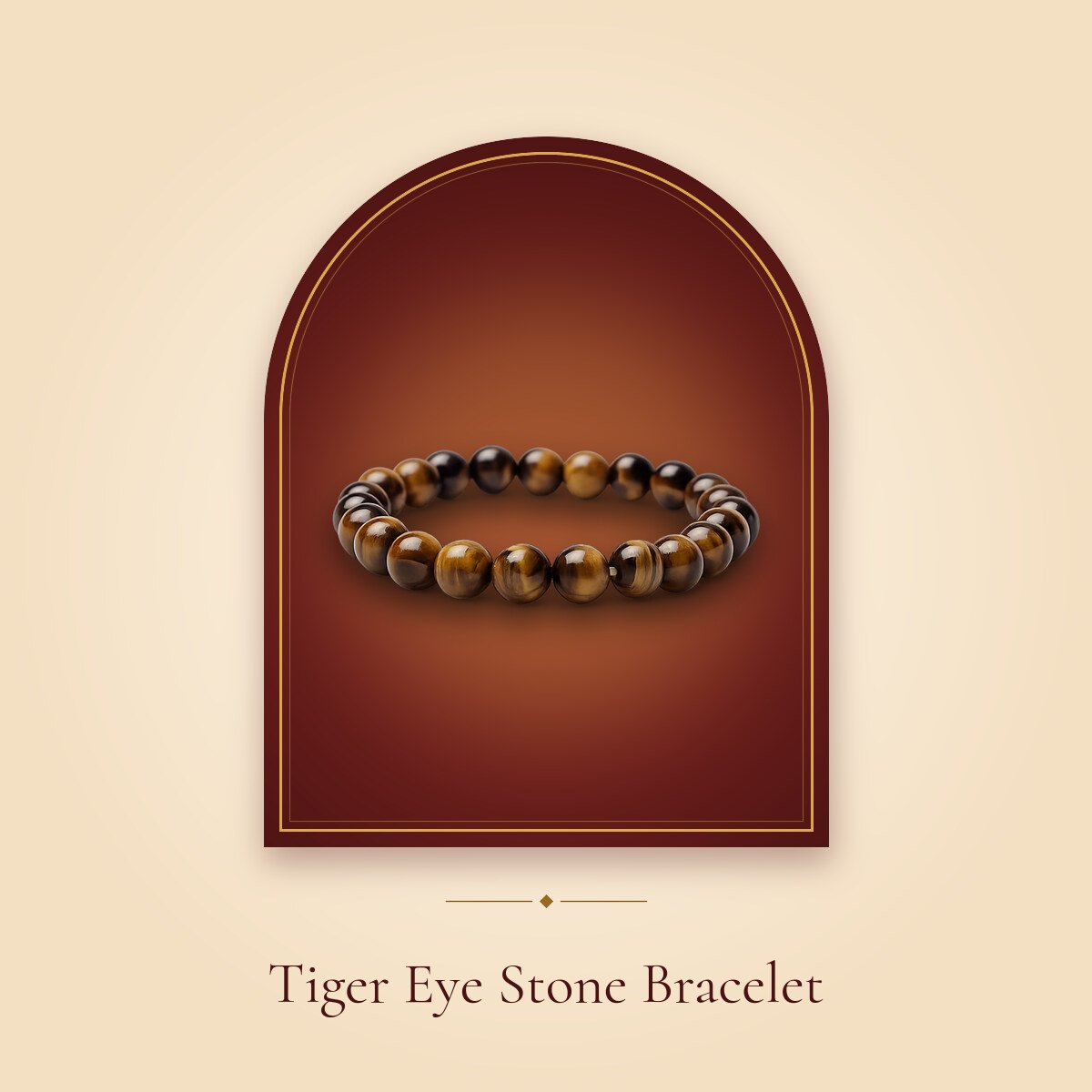 Tiger Eye Stone Bracelet – shown in a temple arch